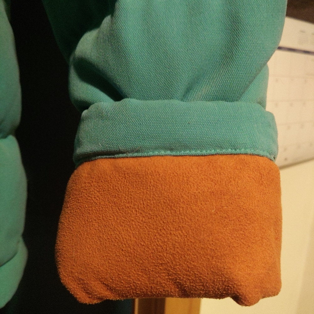 Green and Brown Patagonia Western Puffer Jacket Down Fill - Picture 2 of 13